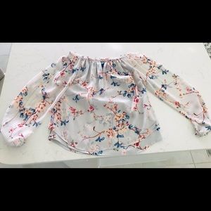 off the shoulder top with arm cutout